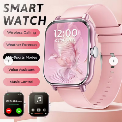 1,83" HD-Smartwatch mit Bluetooth-Telefonie – Fitness-Tracker mit Musikwiedergabe & Wettervorhersage – Unisex Sport-Design