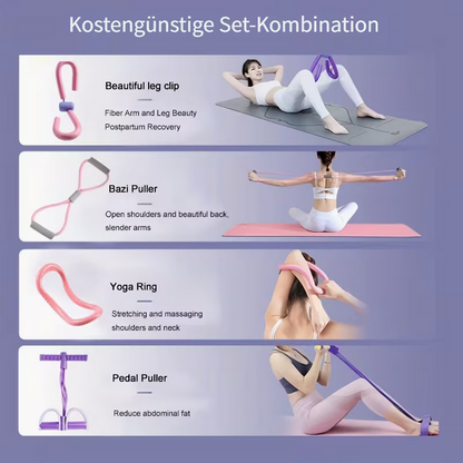 Ultimatives 5-teiliges Home-Fitness-Kit – Profi-Set für Beintraining, Yoga & Körperformung – Vielseitige Trainingsausrüstung