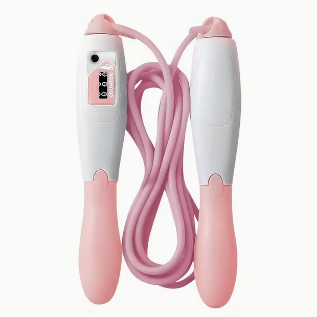 Digitales Sprungseil mit mechanischem Zähler – Verstellbare Länge für Cardio & Fitness – Erhältlich in Rosa, Blau, Grün & Gelb