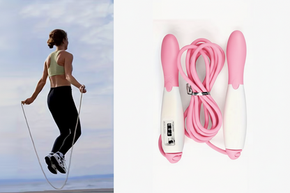 Digitales Sprungseil mit mechanischem Zähler – Verstellbare Länge für Cardio & Fitness – Erhältlich in Rosa, Blau, Grün & Gelb