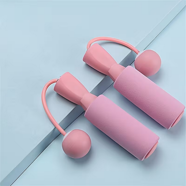 Kabelloses Springseil mit Gewichtskugeln – Professionelles Indoor-Fitnessgerät für Erwachsene – Stahldraht & Schwammgriffe