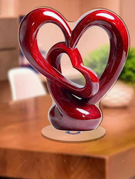 Rotierende Herz-Statue aus Acryl (2D-Ebene)