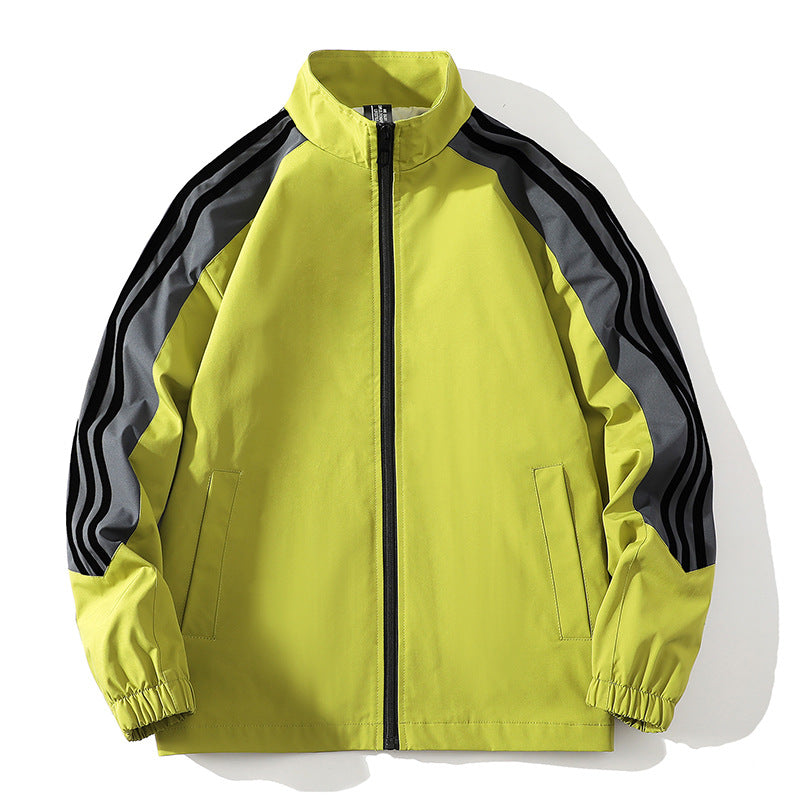 Sports Men's Trendy Handsome Casual Stand Collar Top And Trousers Two-piece Set