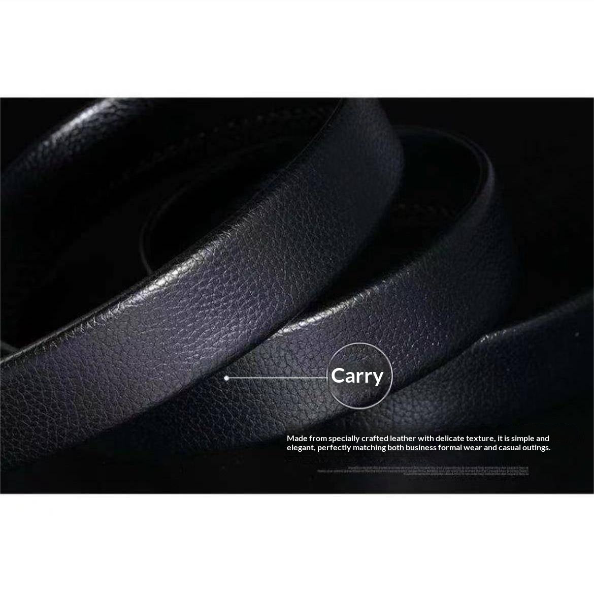 Exklusiver Herren-Ledergürtel – Automatikschließe mit Magnet-Technologie – Hochwertiges Faux-Leder in Business-Schwarz