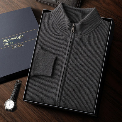 Men's Cashmere Sweater Casual Solid Colo Thickened