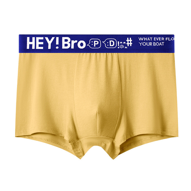 Pure Cotton Simple Contrast Color Men's Boyshorts