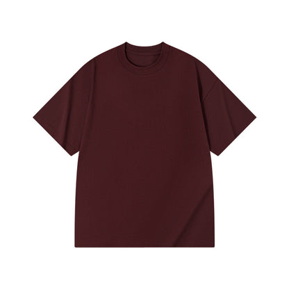 American Retro Heavy Combed Baumwolle Einfarbiges T-Shirt