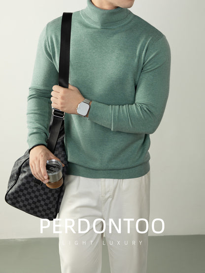 Thickened Men's Turtleneck Thermal Knitwear For Autumn And Winter