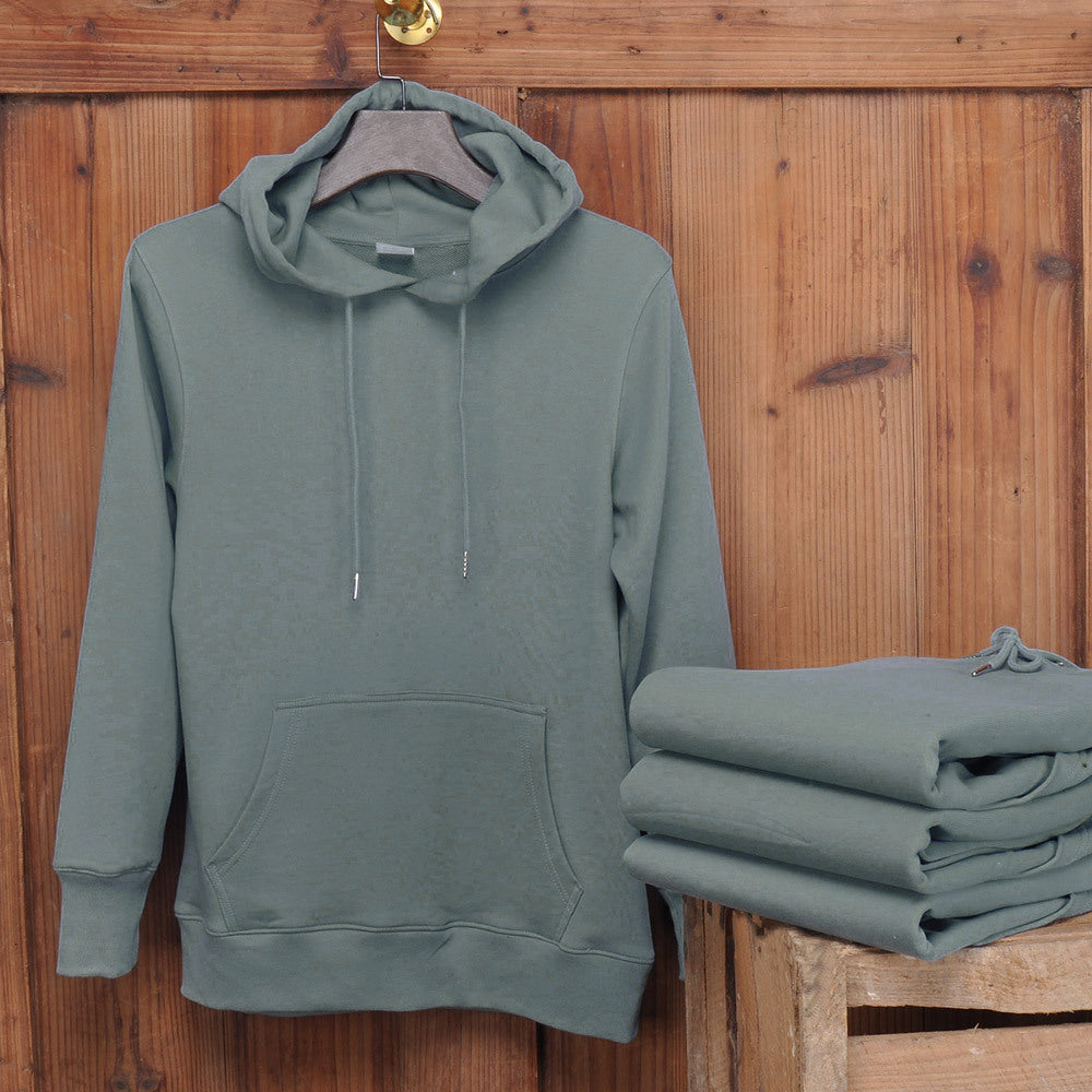 Men's Hooded Padded Terry Pullover Sweater