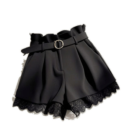 High-Waisted Spitzen-Culottes mit weitem Bein