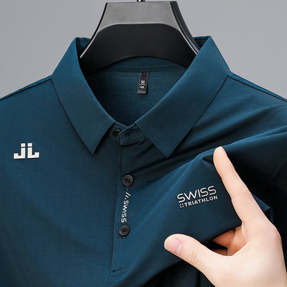 Middle-aged Men's Short-sleeved Polo Shirt With Lapels