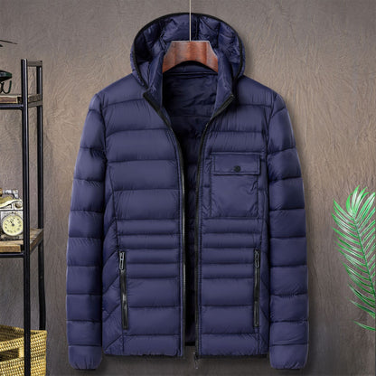 Men's Simple And Casual Ribbed Cotton Padded Jacket