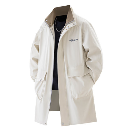 Men's Plus-Size Mid-Length Casual Trench Coat