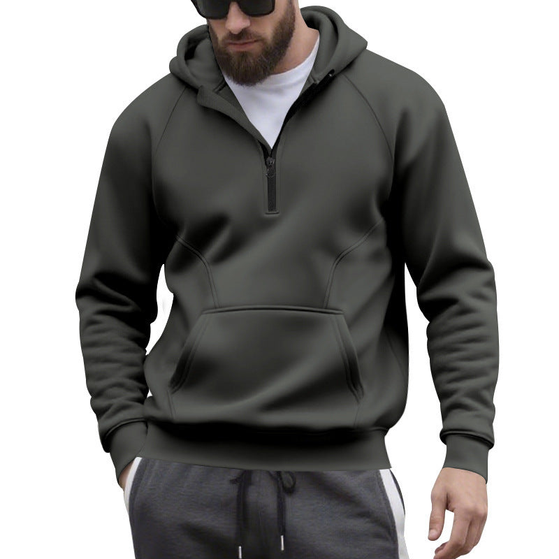 Men's Casual Sports Commuter Fleece Hooded Zip