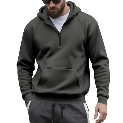 Men's Casual Sports Commuter Fleece Hooded Zip