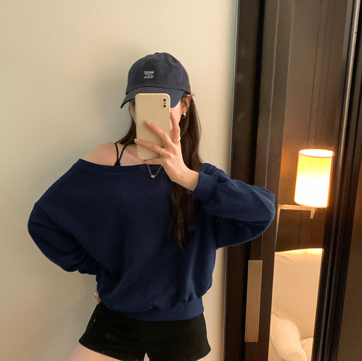 Casual Loose Shoulder Sweater For Women