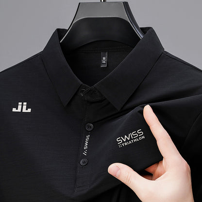 Middle-aged Men's Short-sleeved Polo Shirt With Lapels