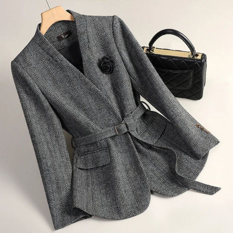 Sophistizierter Damen Wollblazer aus Chenille – Eleganter Business-Blazer mit Prinzessärmeln