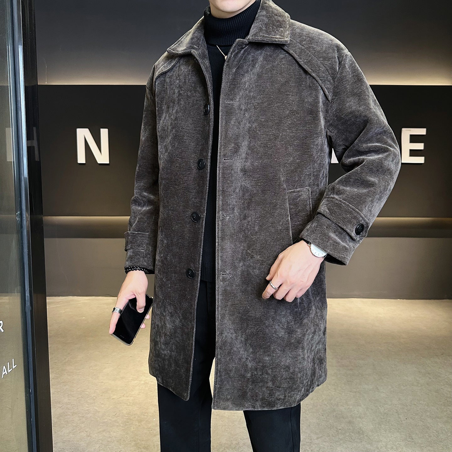 Lange Baumwollmantel - Winddichter Mantel