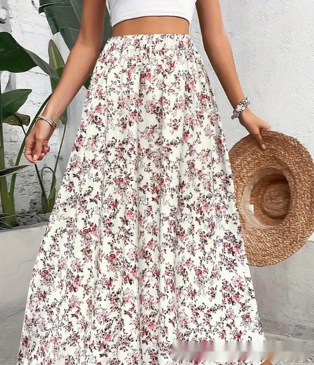Women's Casual Printed Elegant Large Swing Skirt
