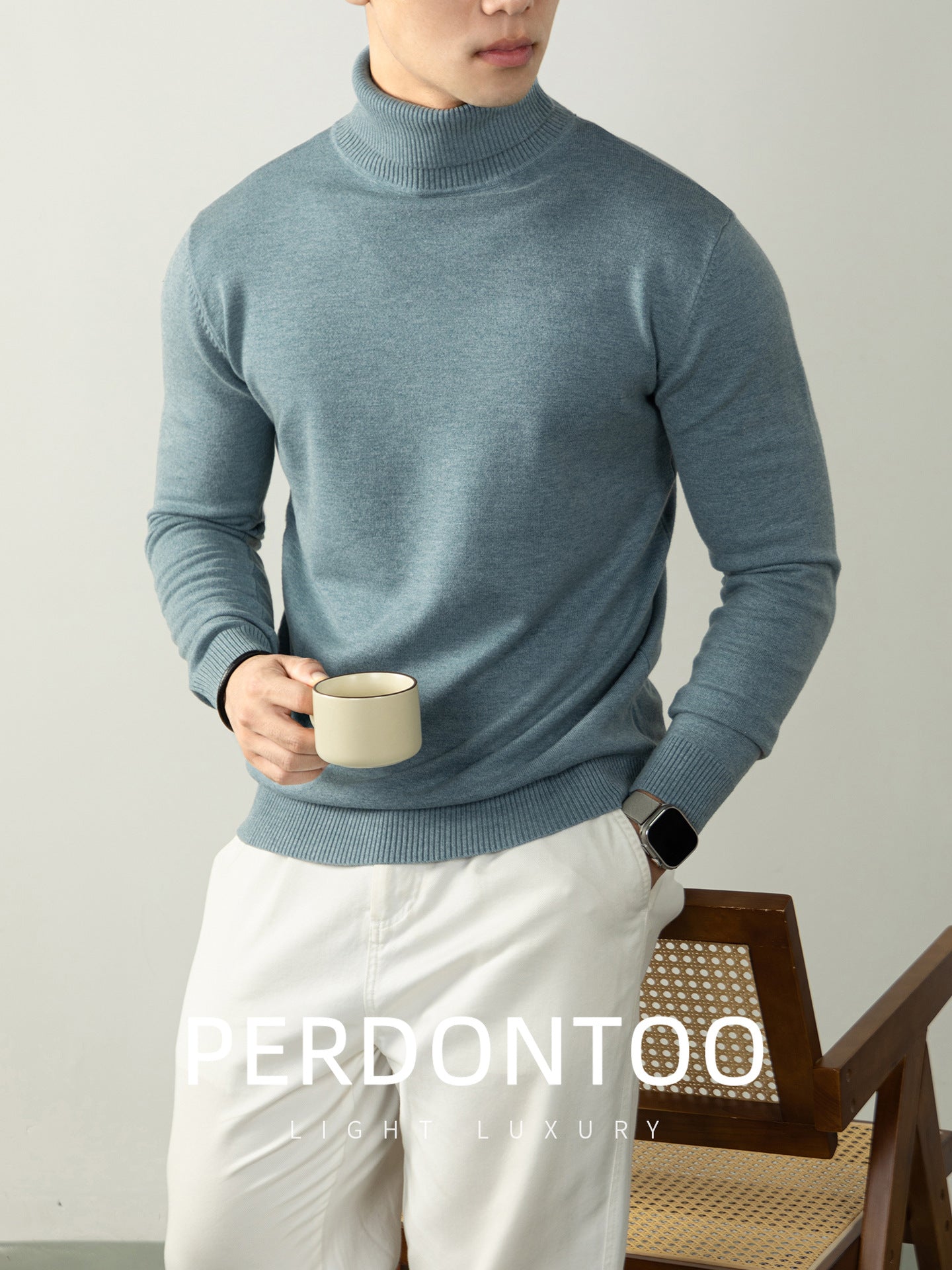 Thickened Men's Turtleneck Thermal Knitwear For Autumn And Winter