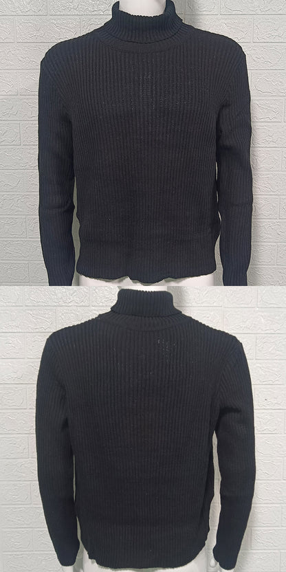 High-neck Slim-fit Long-sleeve Knitted Pullover Base Shirt