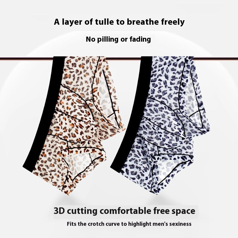 Men's Triangle Underwear Men's Low Waist Nylon Mesh Single Layer Breathable