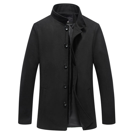 New Men's Fashion Korean-style Slim-fit Mid-length Trench Coat