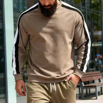 Long Sleeve Striped Base Hoodie For Men