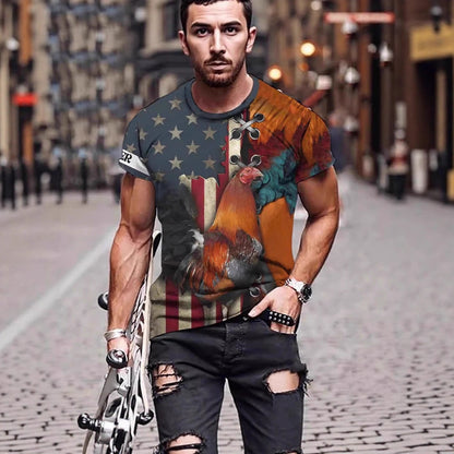 3D Printed Animal Style Vintage Quick-dry T-shirt