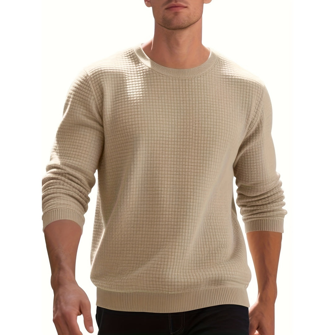 Eleganter Herren Strick-Cardigan mit Waffelstruktur – Slim Fit – Langarm-Oberteil für Freizeit & Business