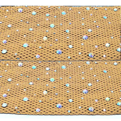 Women's Fishnet Tights With Hot-fixed Rhinestones And Colored Crystal Accents