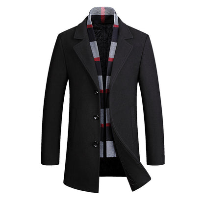 Men's Lapel Casual Suit Jacket With Wool Scarf