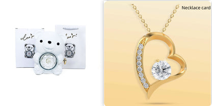 Rotierende Bär Geschenkbox Rose Schmuckkästchen