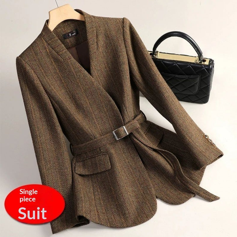 Sophistizierter Damen Wollblazer aus Chenille – Eleganter Business-Blazer mit Prinzessärmeln