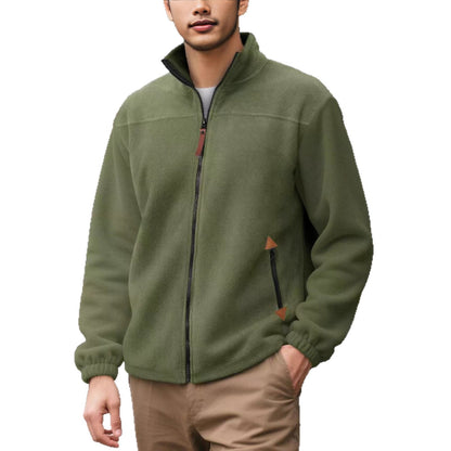 Men's Fleece-Lined Thermal Zip-Up Sports Hoodie