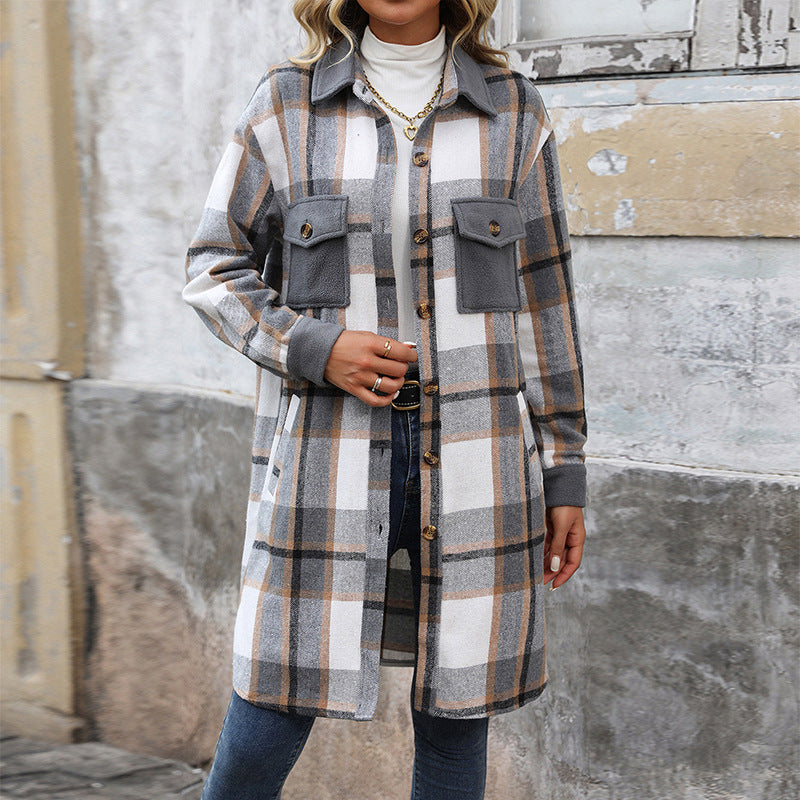 Langmantel Mit Taschen Mode Winterjacke Outwear
