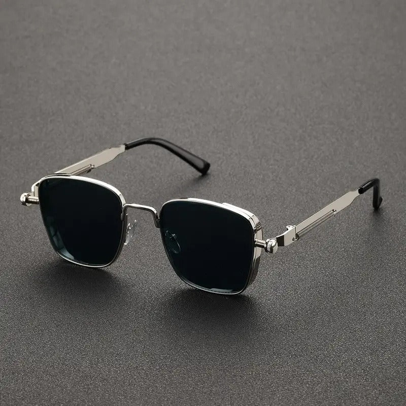 Quadratische Vintage-Sonnenbrille im Hip-Hop-Stil – Robustes Metallgestell – UV400 Schutz & Personalisierbare Farben
