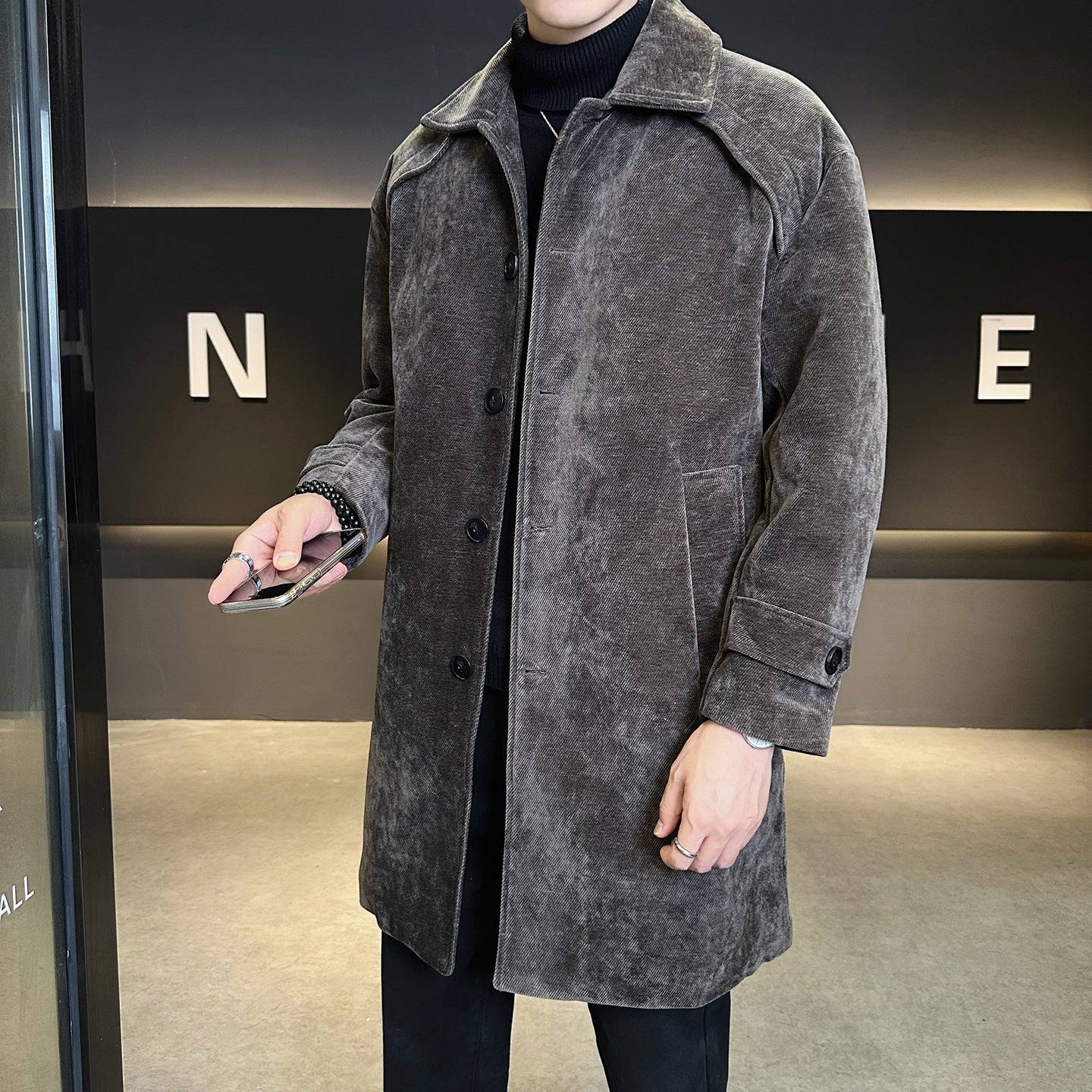 Lange Baumwollmantel - Winddichter Mantel