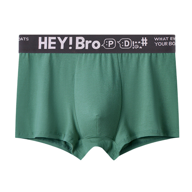 Pure Cotton Simple Contrast Color Men's Boyshorts