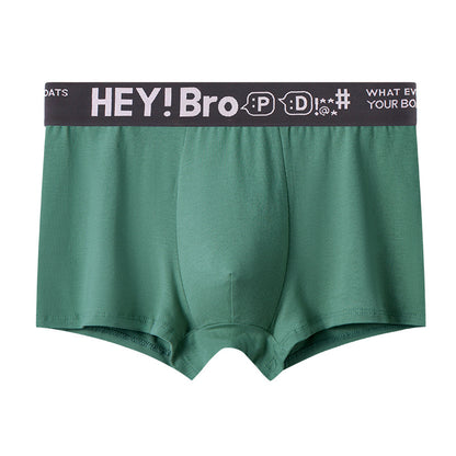 Pure Cotton Simple Contrast Color Men's Boyshorts