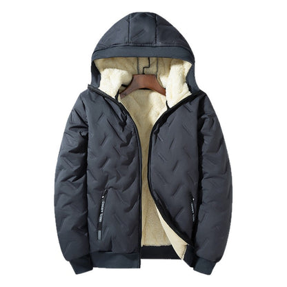 Men's Winter Ultrasonic Lambswool Cotton Padded Jacket For Warmth