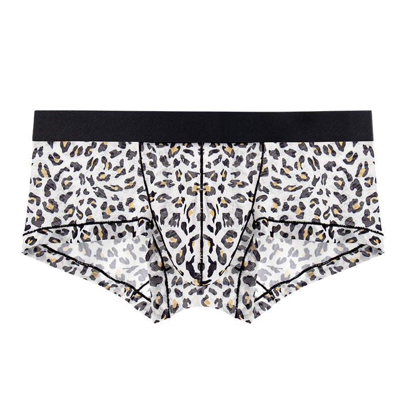 Men's Triangle Underwear Men's Low Waist Nylon Mesh Single Layer Breathable