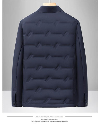 Lightweight Mens Short Down Jacket Thickened Warm Business Casual Coat For Autumn Winter