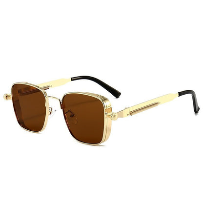 Quadratische Vintage-Sonnenbrille im Hip-Hop-Stil – Robustes Metallgestell – UV400 Schutz & Personalisierbare Farben
