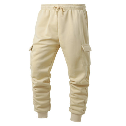 Warm Thick Trousers Sweatpants Men's Thicken Ankle-tied