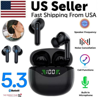Bluetooth Earbuds Headset 5.3 Wireless Noise Cancelling TWS Trucker Wasserdicht