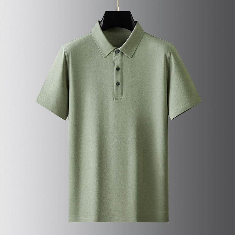 Cool Polo Shirt Herren Einfarbig Polo Kragen Business Casual Kurzarm T-Shirt