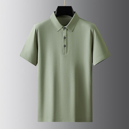 Cool Polo Shirt Herren Einfarbig Polo Kragen Business Casual Kurzarm T-Shirt