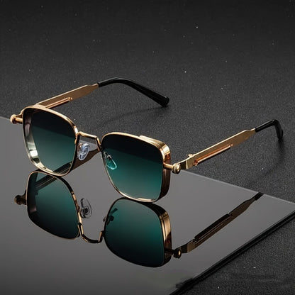 Quadratische Vintage-Sonnenbrille im Hip-Hop-Stil – Robustes Metallgestell – UV400 Schutz & Personalisierbare Farben